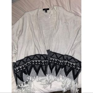 Tribal print poncho style cardigan